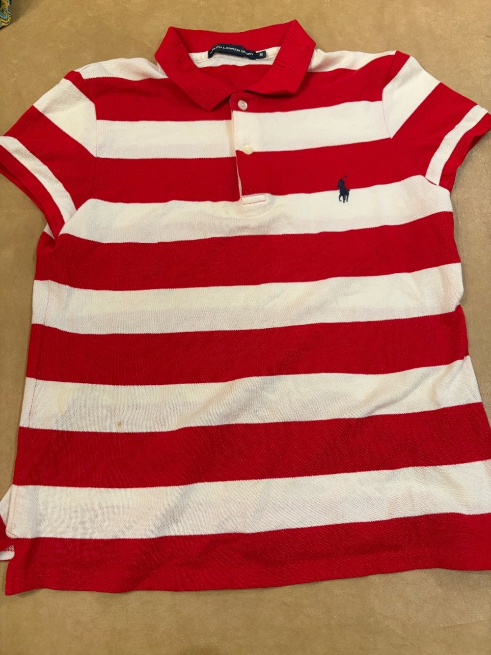 Y2K VINTAGE WOMEN'S RALPH LAUREN STRIPED POLO SHIRT